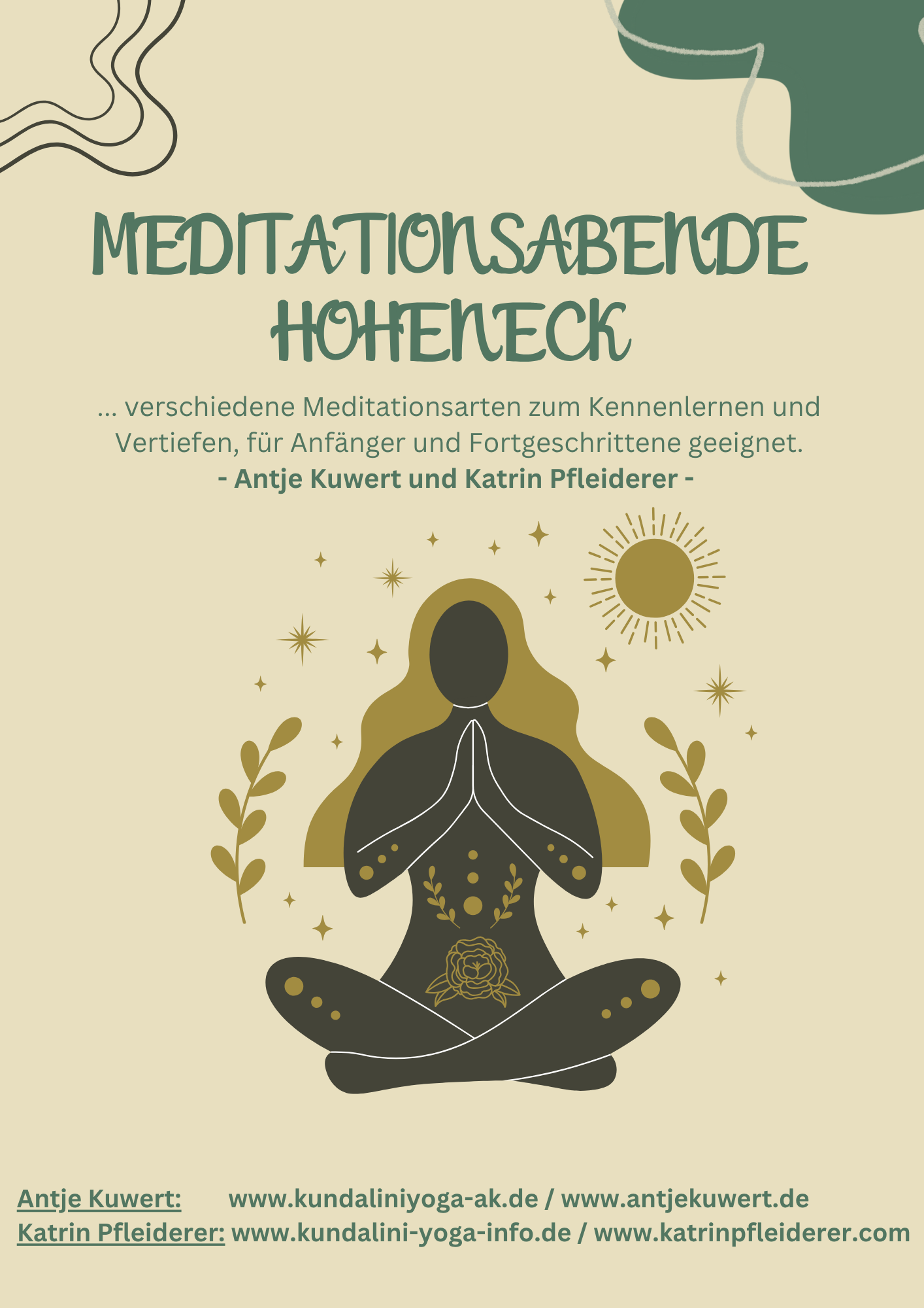 Flyer Seite 1 Meditationskurse Hoheneck